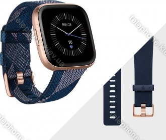 Fitbit Versa 2 Special Edition activity tracker navy pink woven/copper rose aluminium 