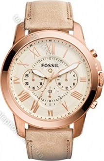 Fossil Q Grant leather rose gold 