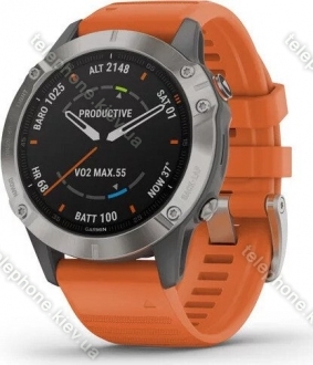 Garmin Fenix 6 Sapphire titanium/ember orange 