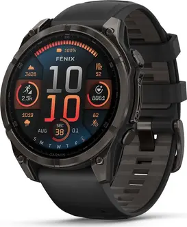 Garmin Fenix 8 47mm Sapphire carbon grey/black-pebble grey silicone