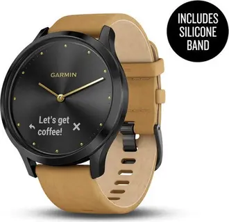 Garmin vivomove HR Premium activity tracker black/tan