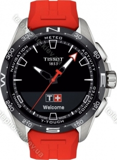 Tissot T-Touch Connect solar black/silver with rubber bracelet red 