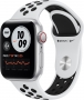 Apple Watch Nike SE (GPS + cellular) 40mm silver with sport wristlet platinum/black (MYYW2FD)
