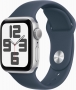 Apple Watch SE 2022 (GPS) 40mm silver with sport wristlet M/L sturmblau (MRE23QF)