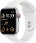Apple Watch SE 2022 (GPS + cellular) 40mm silver with sport wristlet white (MNPP3FD)