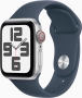 Apple Watch SE 2022 (GPS + cellular) 40mm silver with sport wristlet S/M sturmblau (MRGJ3QF)