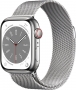 Apple Watch Series 8 (GPS + cellular) 41mm stainless steel silver with Milanaise-Wristlet silver (MNJ83FD)