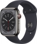 Apple Watch Series 8 (GPS + cellular) 45mm stainless steel graphite with sport wristlet midnight (MNKU3FD)