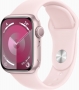 Apple Watch Series 9 (GPS) 41mm aluminium rose red with sport wristlet M/L light pink (MR943QF)