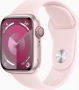 Apple Watch Series 9 (GPS + cellular) 41mm aluminium rose red with sport wristlet M/L light pink (MRJ03QF)
