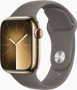 Apple Watch Series 9 (GPS + cellular) 41mm stainless steel gold with sport wristlet M/L tonbraun (MRJ63QF)