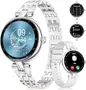 SIEMORL Smartwatch ladies 1.19" silver/white