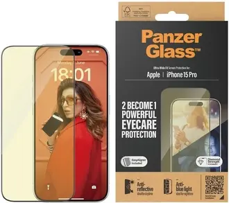 PanzerGlass Eyecare Screen Protection ultra wide Fit with EasyAligner для Apple iPhone 15 Pro