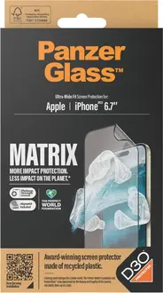 PanzerGlass matrix Screen Protector ultra wide Fit with Aligner kit для Apple iPhone 15 Plus