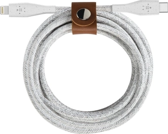 Belkin BoostCharge USB-C to Lightning кабель with strap 1.2m white