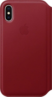 Apple leather Folio case для iPhone X красный