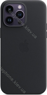Apple leather case with MagSafe for iPhone 14 Pro Max midnight 
