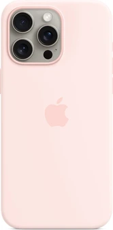 Apple silicone case with MagSafe для iPhone 15 Pro Max light pink