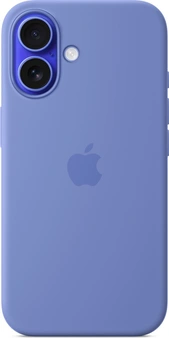 Apple silicone case with MagSafe для iPhone 16 violet