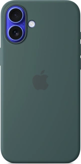 Apple silicone case with MagSafe для iPhone 16 Plus sea green