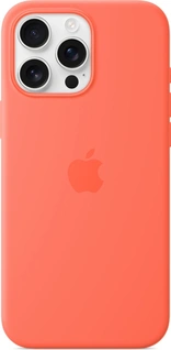 Apple silicone case with MagSafe для iPhone 16 Pro Max mandarin