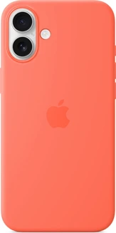 Apple silicone case with MagSafe для iPhone 16 Plus mandarin