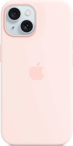 Apple silicone case with MagSafe для iPhone 15 light розовый