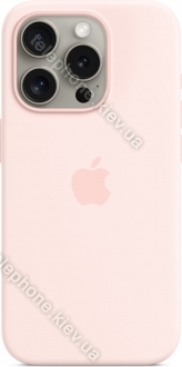 Apple silicone case with MagSafe for iPhone 15 Pro light pink 