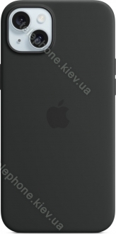 Apple silicone case with MagSafe for iPhone 15 Plus black 