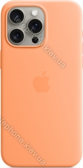 Apple silicone case with MagSafe for iPhone 15 Pro Max Sorbet orange 