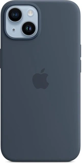Apple silicone case with MagSafe для iPhone 14 sturmblau