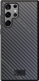 Black Rock Protective case Real carbon for Samsung Galaxy S22 Ultra black 