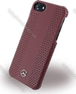 Mercedes-Benz Hard Cover Leather perforated stripes II for Apple iPhone 7 red 