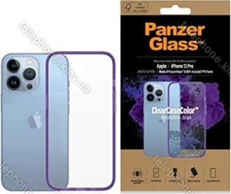 PanzerGlass clear case colour AntiBacterial for Apple iPhone 13 Pro Grape Limited Edition 