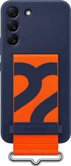 Samsung Silicone Cover with strap для Galaxy S22 Navy