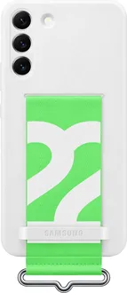 Samsung Silicone Cover with strap для Galaxy S22+ white