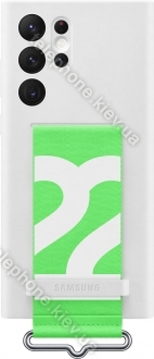 Samsung Silicone Cover with strap for Galaxy S22 Ultra white 
