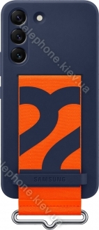 Samsung Silicone Cover with strap for Galaxy S22 Navy 