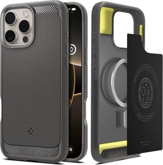 Spigen Rugged Armor (MagFit) для Apple iPhone 16 Pro серый