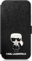 Karl Lagerfeld Book Cover Saffiano Ikonik metal for Apple iPhone 12 mini black (KLFLBKP12SIKMSBK)