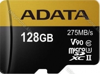 ADATA Premier ONE R275/W155 microSDXC 128GB Kit, UHS-II U3, Class 10