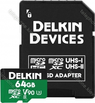Delkin Power 2000X R300/W250 microSDXC 64GB Kit, UHS-II U3, Class 10
