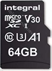 Integral High Speed R100/W30 microSDXC 64GB Kit, UHS-I U3, A1, Class 10