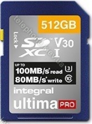 Integral ultima PRO R100/W80 SDXC 512GB, UHS-I U3, Class 10