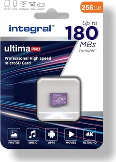 Integral ultima PRO R180/W150 microSDXC 256GB Kit, UHS-I U3, A2, Class 10