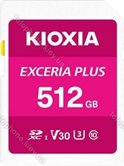 KIOXIA EXCERIA PLUS R100/W85 SDXC 512GB, UHS-I U3, Class 10