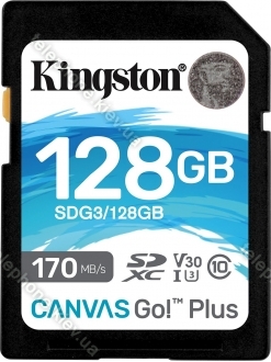 Kingston Canvas Go! Plus R170/W90 SDXC 128GB, UHS-I U3, Class 10