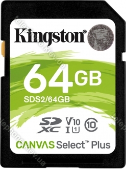 Kingston Canvas Select Plus R100 SDXC 64GB, UHS-I U1, Class 10