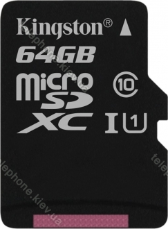 Kingston Canvas Select R80 microSDXC 64GB, UHS-I U1, Class 10