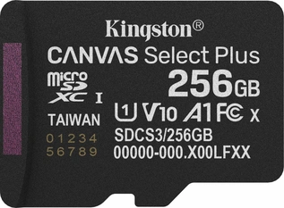Kingston Canvas Select Plus Gen3 R150 microSDXC 256GB, UHS-I U1, A1, Class 10